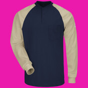 Long Sleeve Color-Block Tagless Henley Shirt - EXCEL FR®