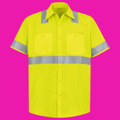 High Visibility Safety Short Sleeve Work Shirt - Tall Sizes