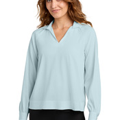 Women's Long Sleeve Buttery Soft Popover Blouse